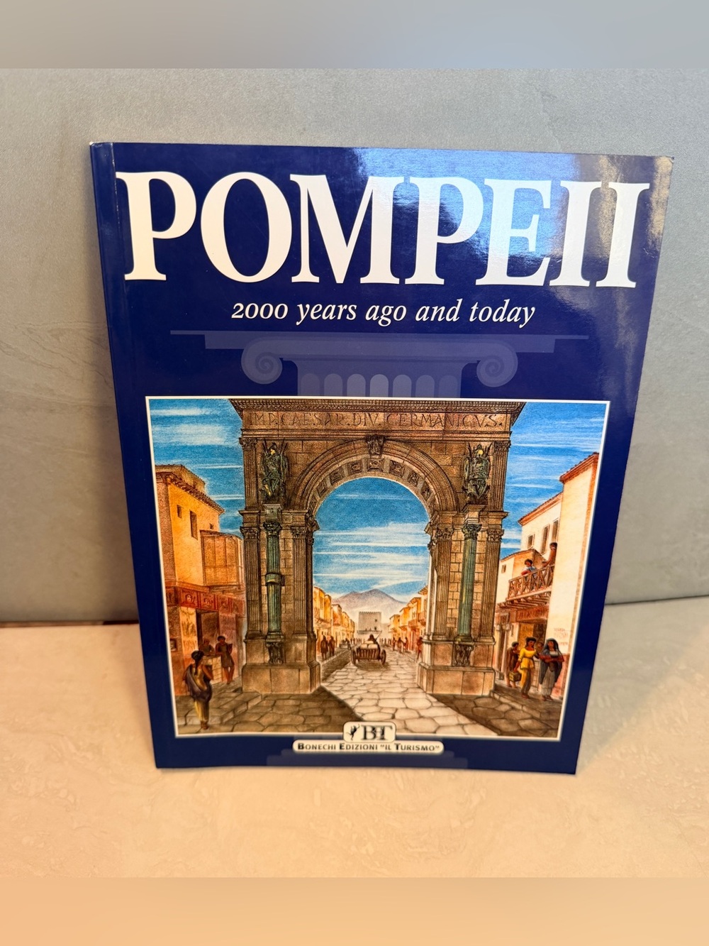Pompeii Nowadays and 2000 Years Ago Illustrated Softcover Book Italy